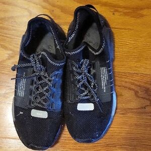 adidas Black Sneakers with White Accents. As Is.